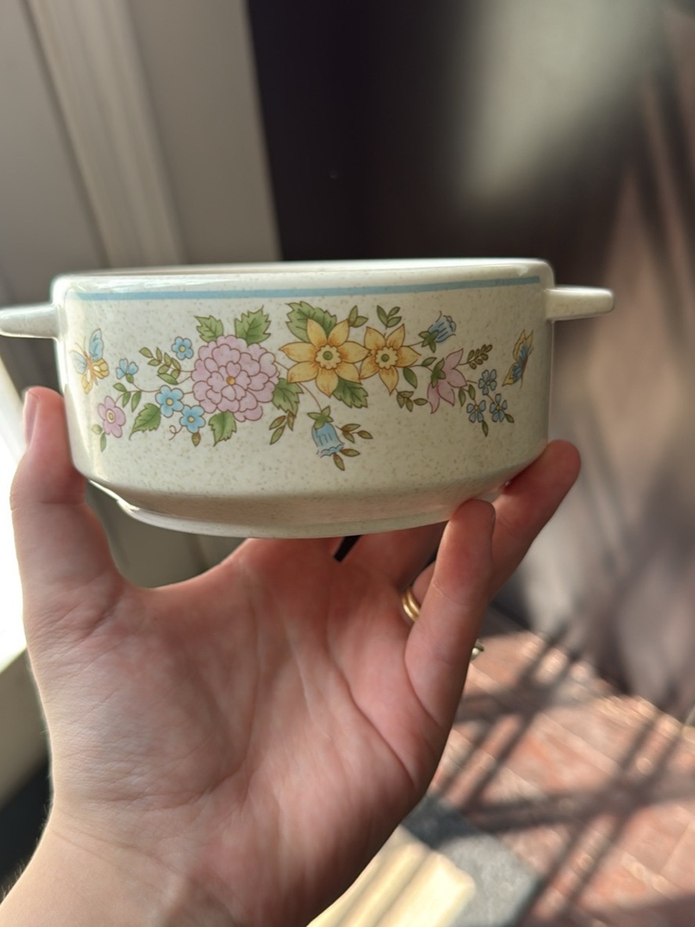 Vintage Lenox Temperware Two-Handled Casserole Dish - Sketchbook Pattern